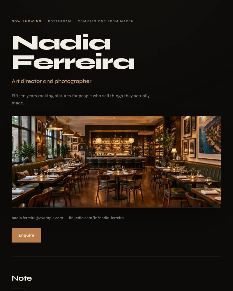 Exhibit PitchPage template