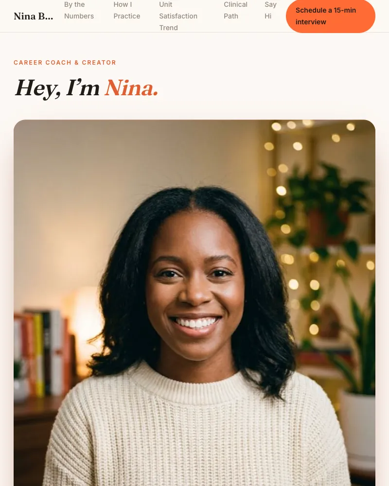 Personal Brand style pitch page example