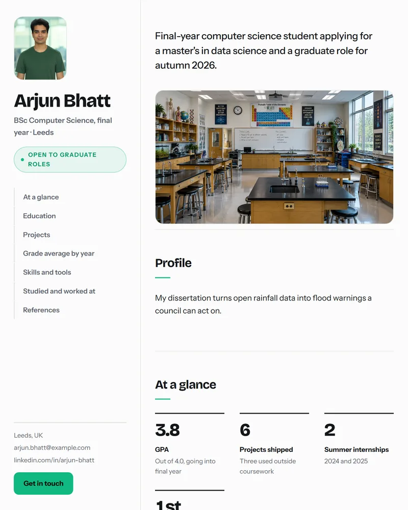 Scholar PitchPage template