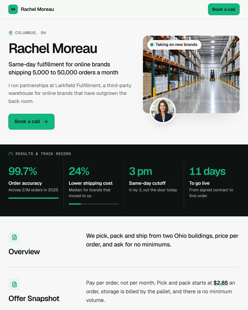 Scorecard PitchPage template